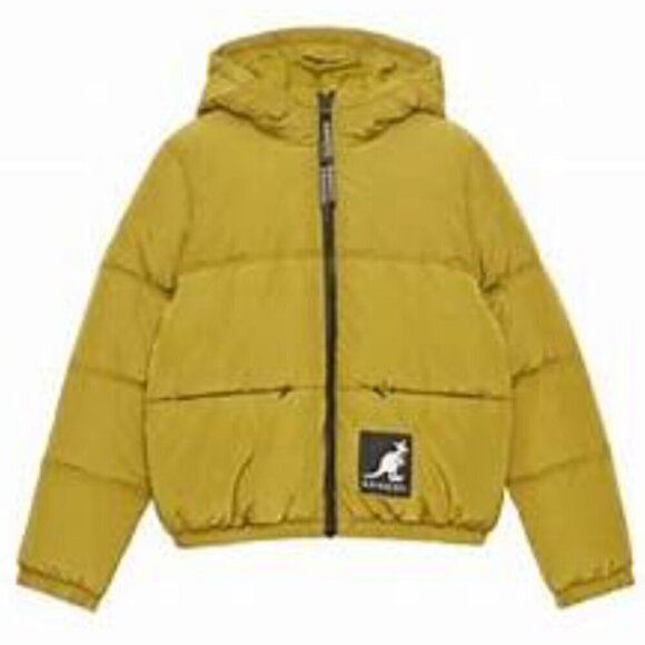 H&M  SZ XS Kangol Olive Short Puffer Jacket Street Rain Ski Snow Hooded - Picture 2 of 14